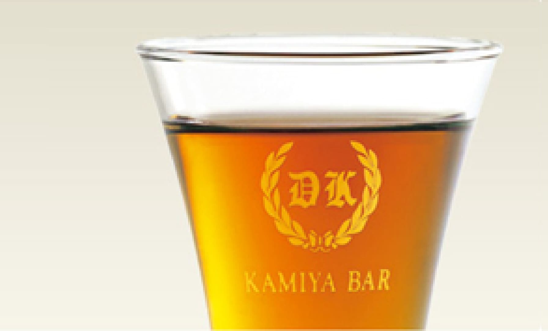 Amber Denki Bran in a Kamiya Bar glass