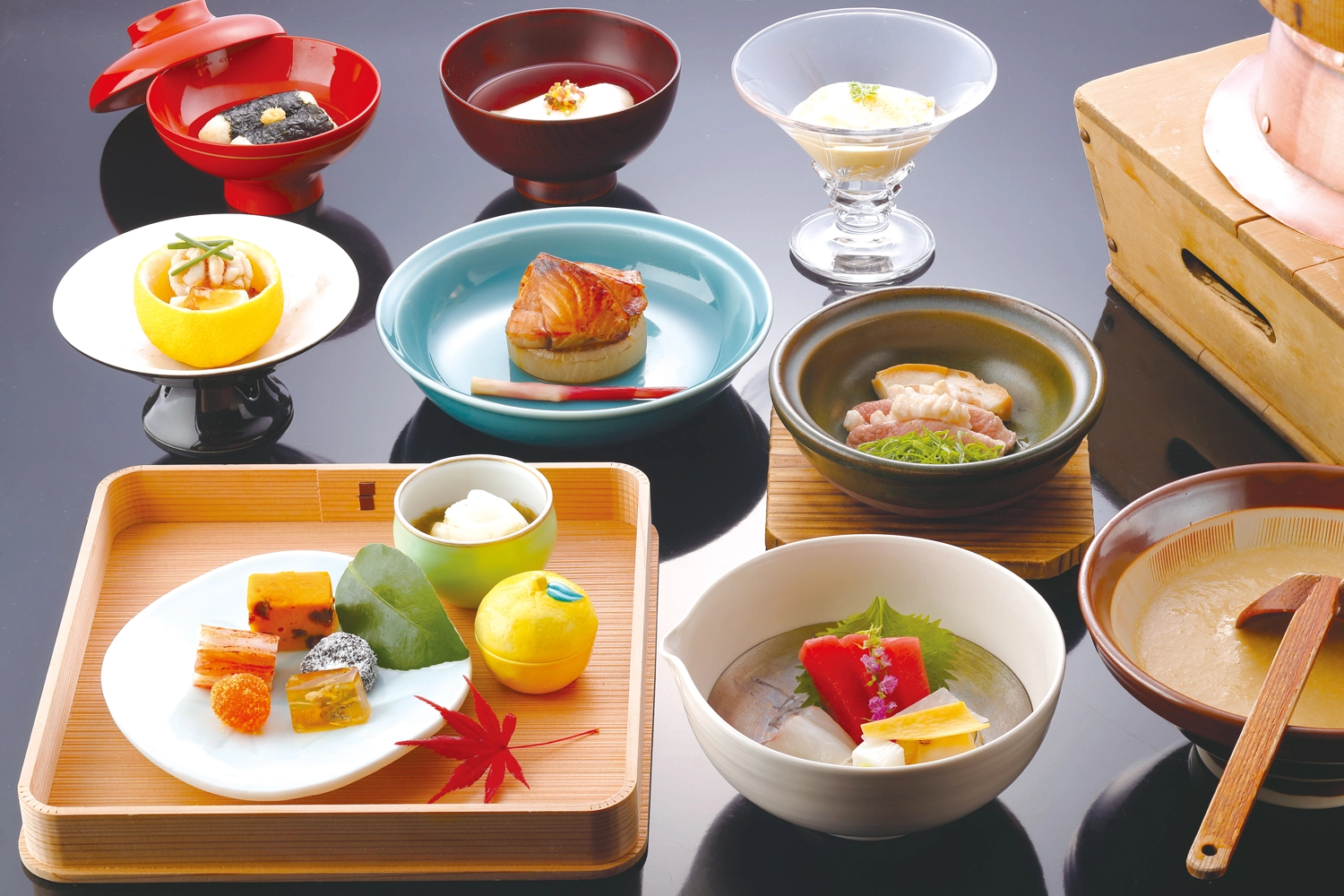 Official tororo kaiseki spread from Asakusa Mugitoro