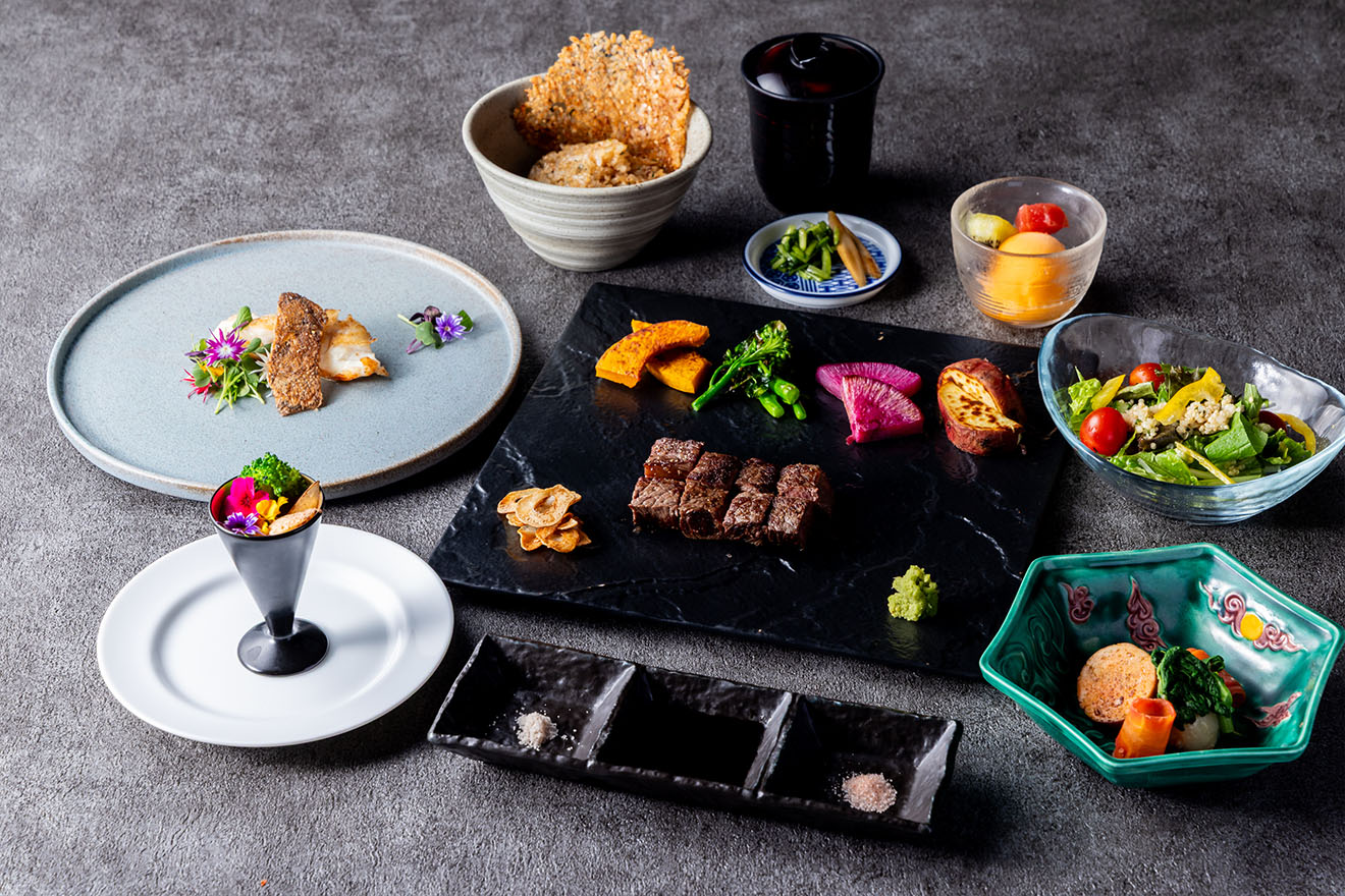 Official wagyu and seasonal dinner course at Teppan Dining Shiroya Ginza-tei