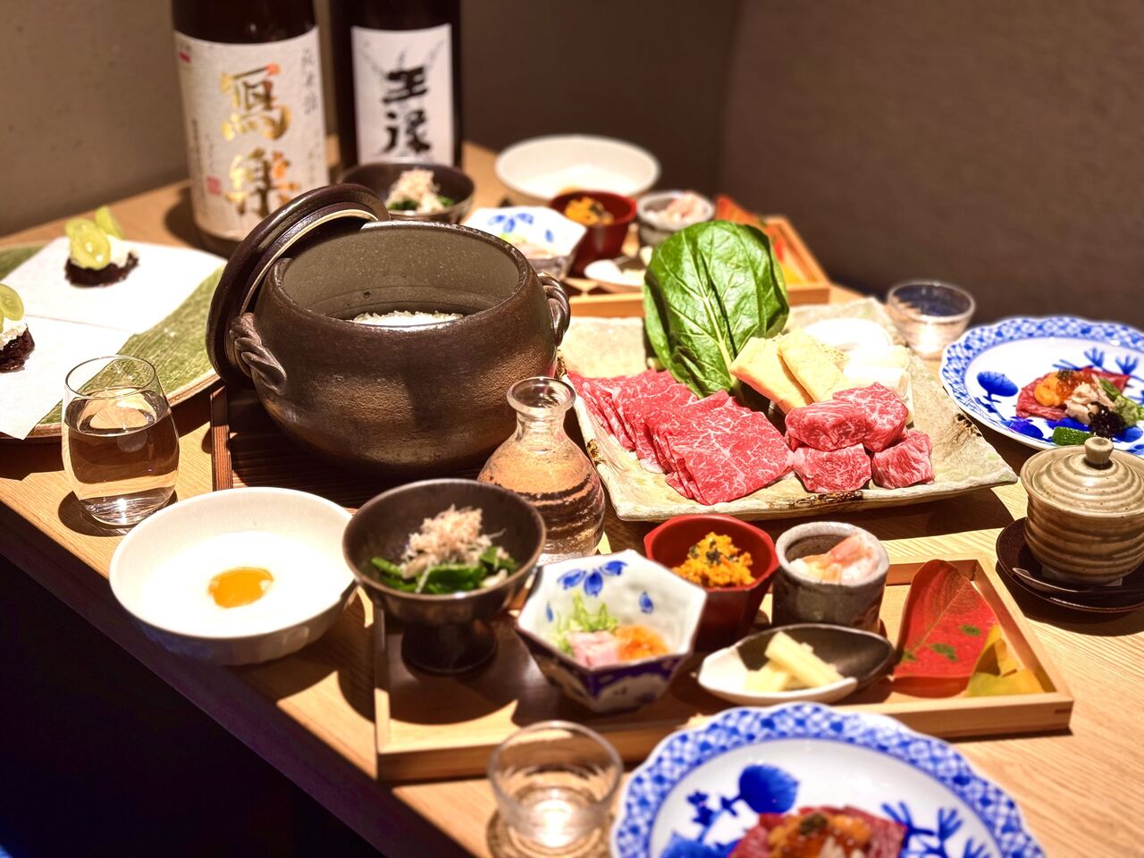 Wagyu, clay-pot rice, small Japanese dishes and sake at Hamamatsucho Naminoue