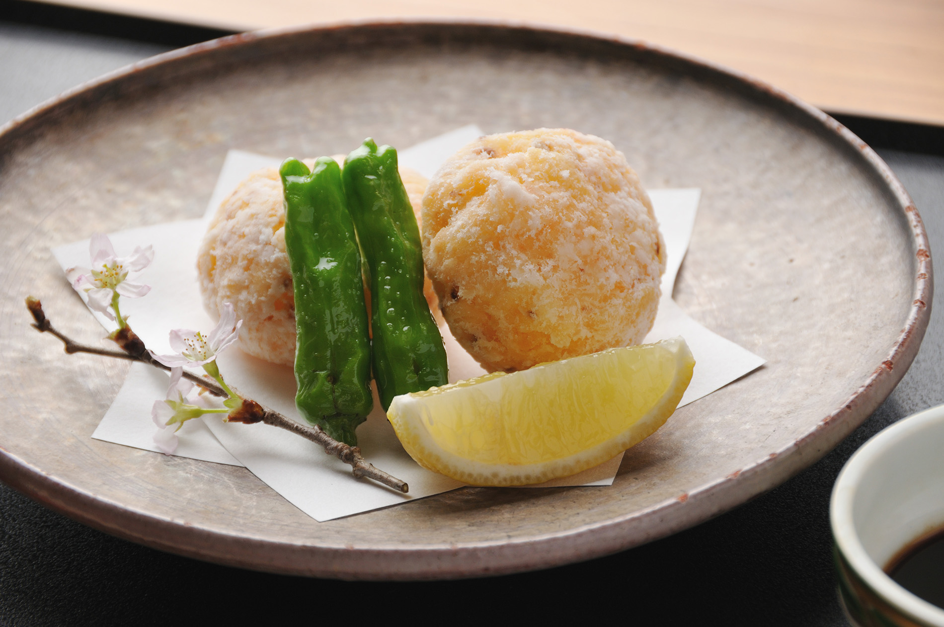 Shrimp shinjo served at Menosou in Kagurazaka