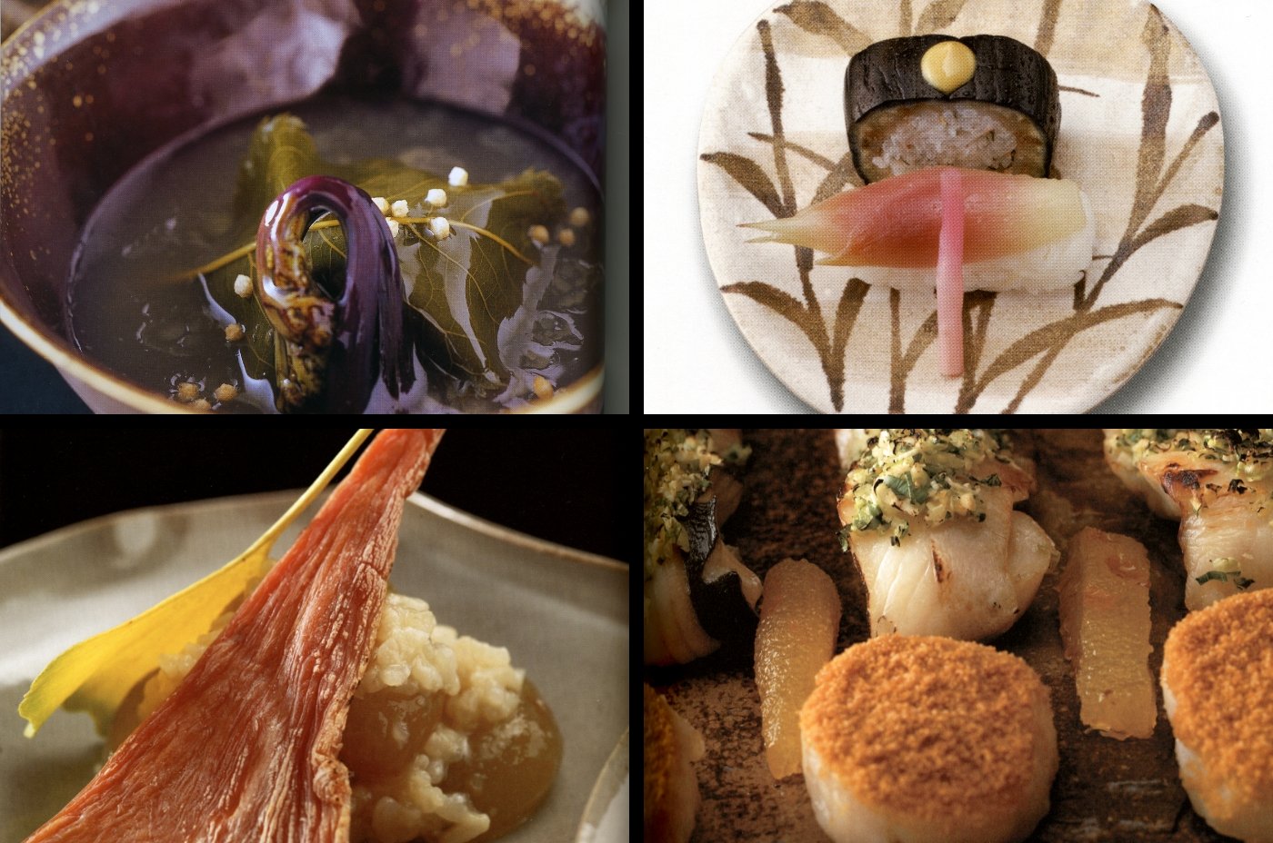Official examples of lunch dishes at Akasaka Kikunoi in Tokyo