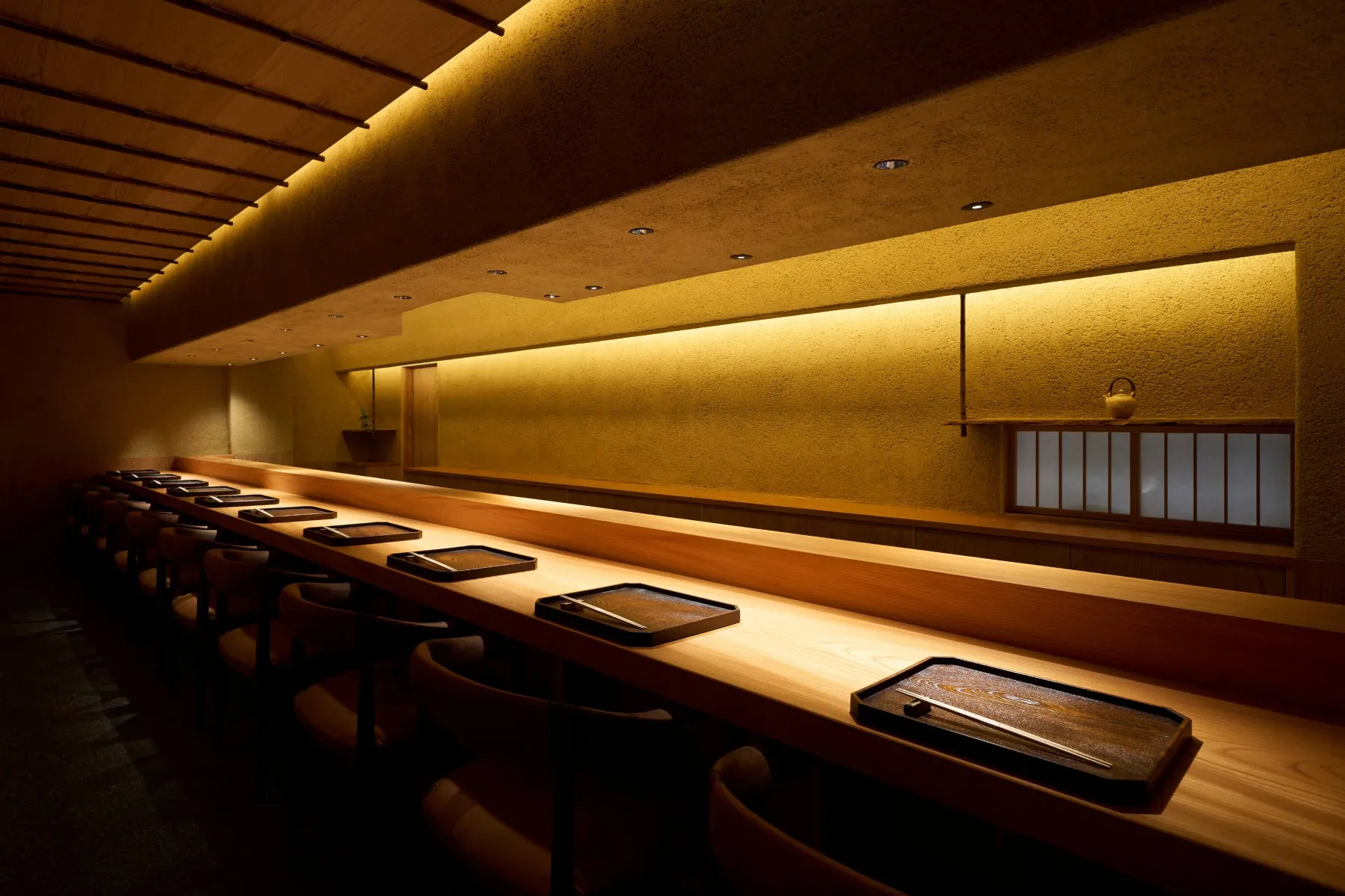 Official view of the counter at Kanshin in Tokyo