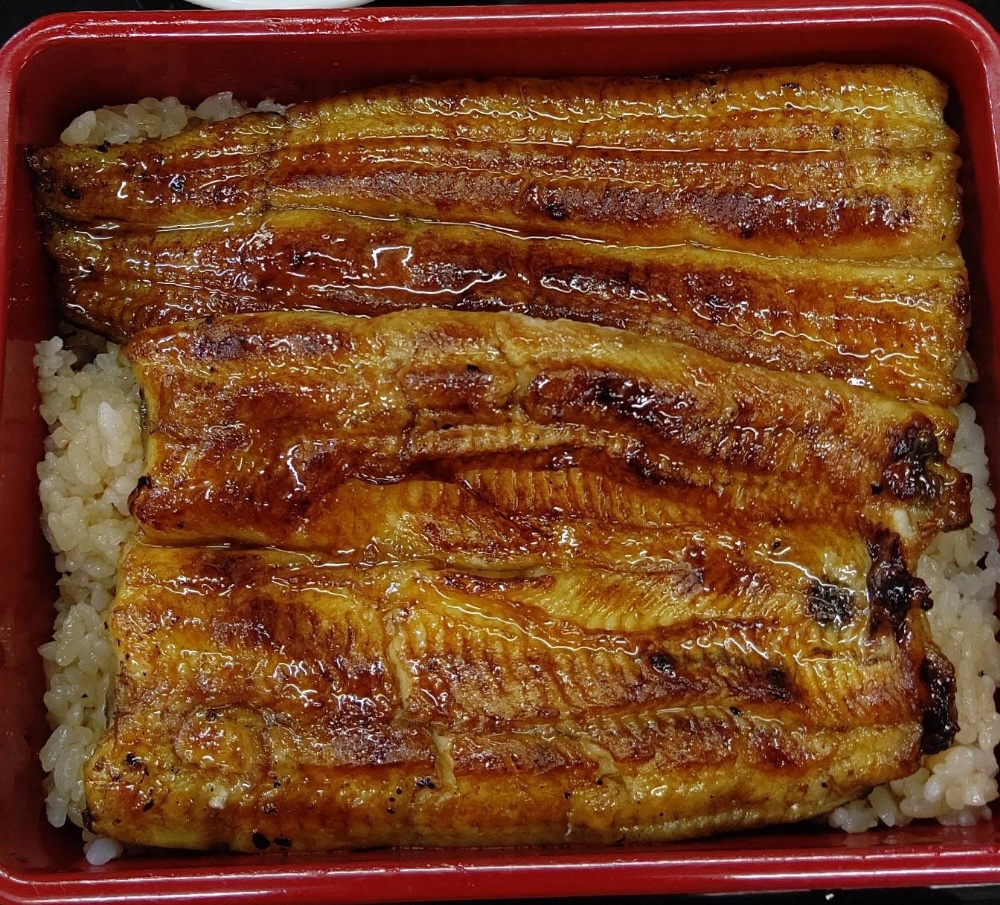 Glazed grilled eel over rice at Unagi Kawayuu