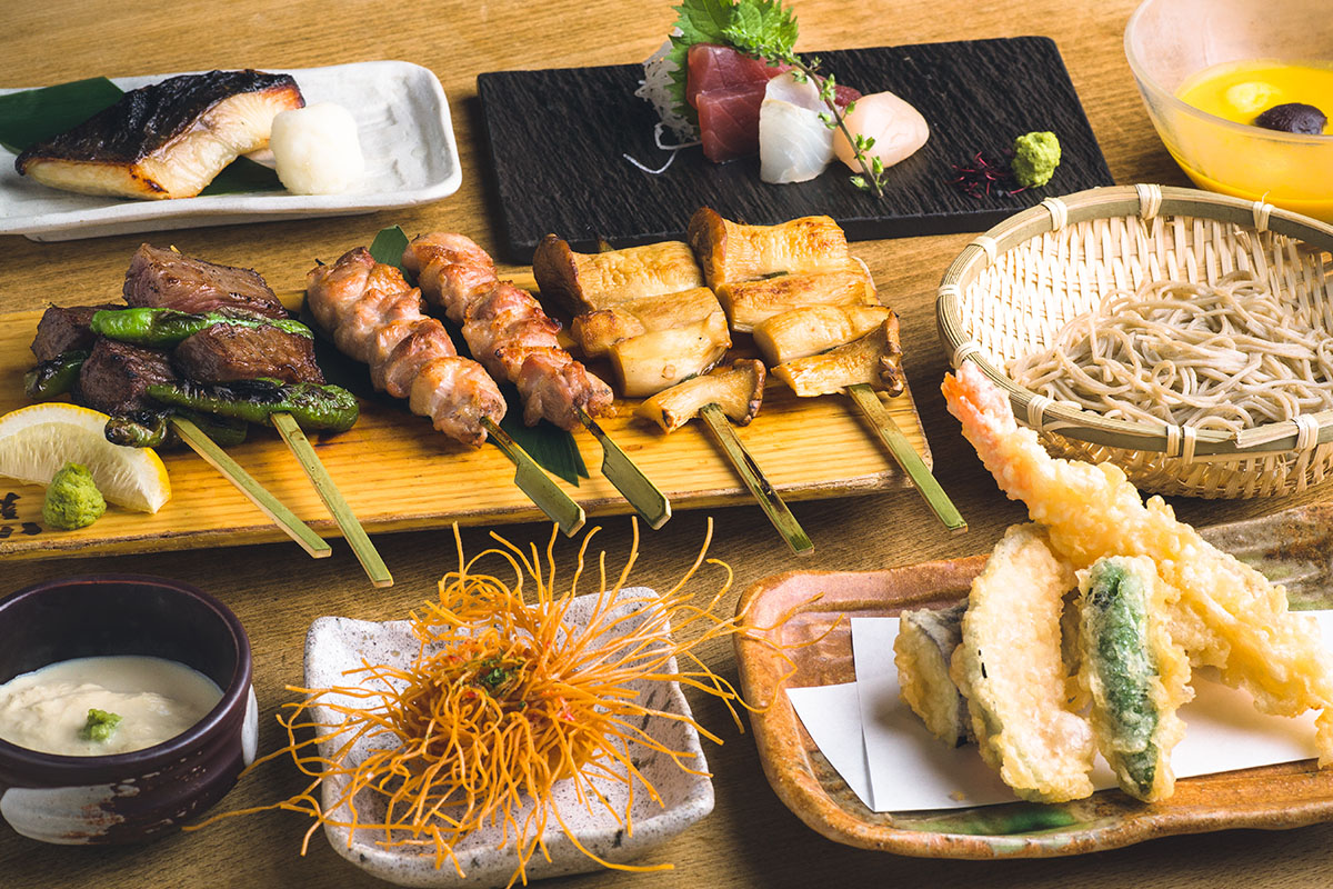 Soba, charcoal skewers and tempura from Gonpachi Shibuya