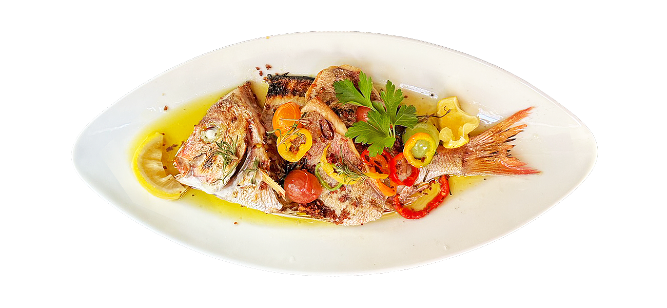Whole fish with vegetables at Kaikaya By the Sea