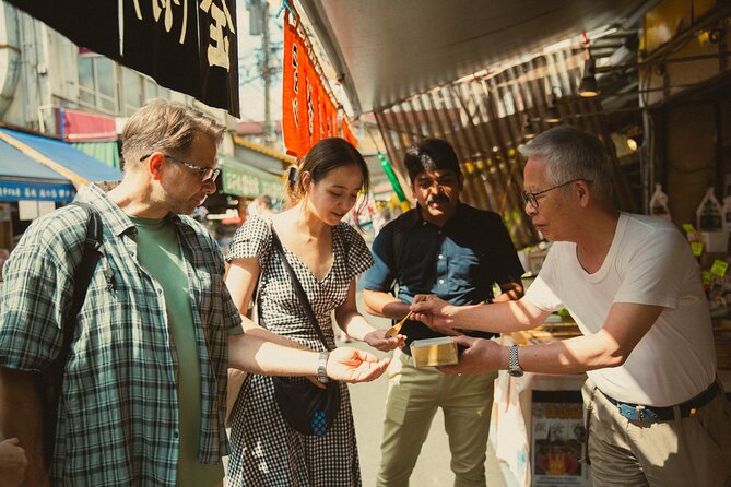 Food tastings on the Tsukiji walking tour supplied by the experience provider