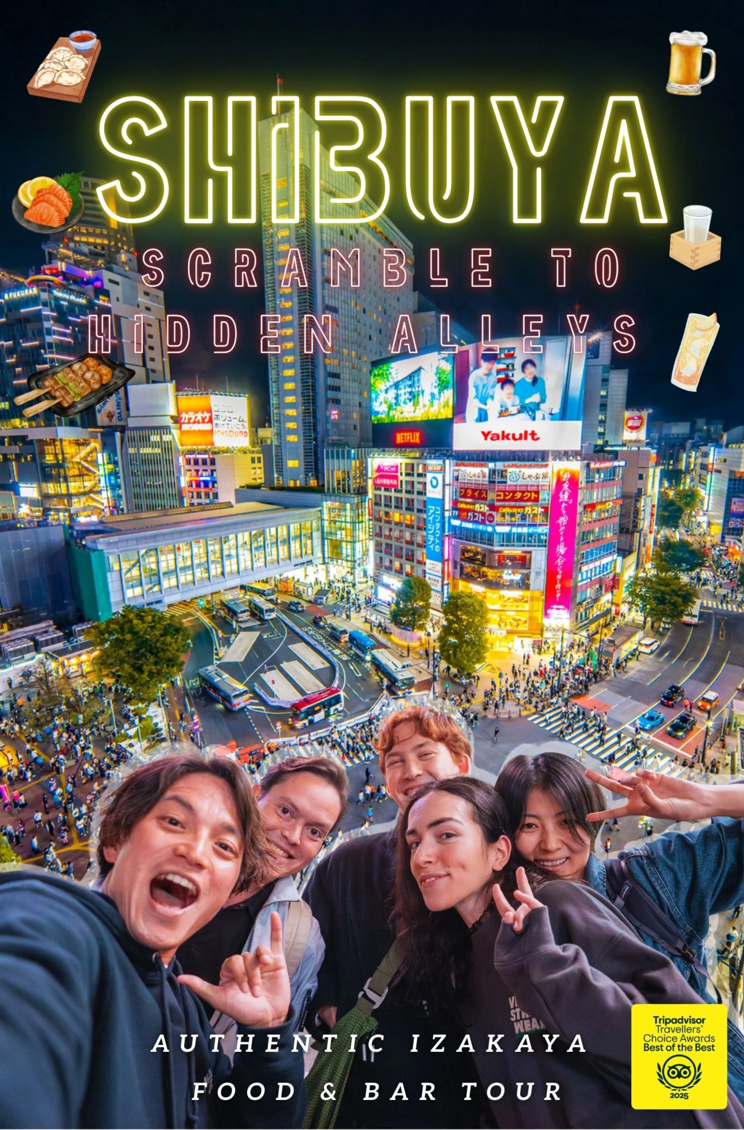 Food and drinks on a MagicalTrip Shibuya bar hopping tour